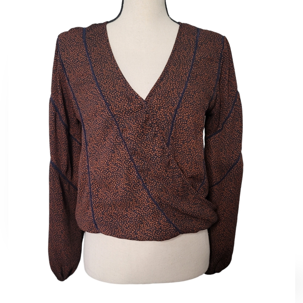 Sienna Sky Long Sleeve Sheer Top Size Small